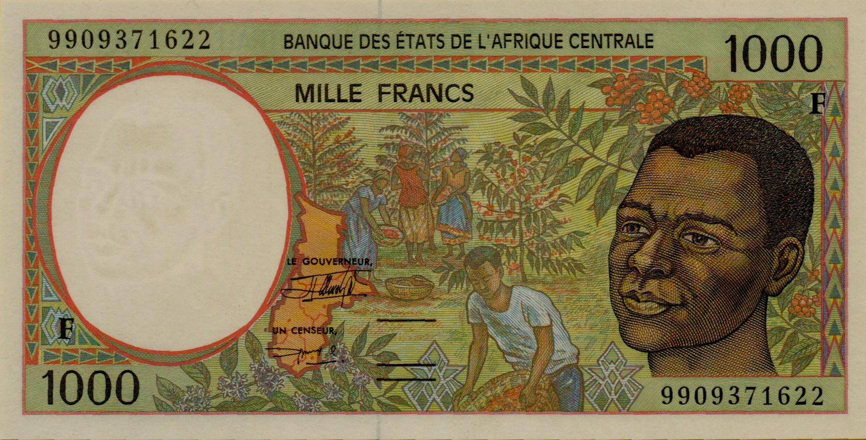 Central African Republic (C.A.S) 1000 1999 UNC P-302F/f